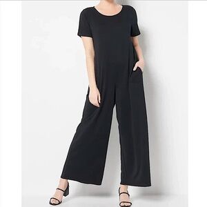 LOGO Lounge by Lori Goldstein Short Sleeve Jumpsuit